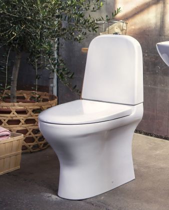 WC-istuin Gustavsberg Estetic 8300 - S/P-piilolukko, Hygienic Flush, valkoinen C+ LIIMAUS