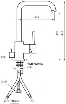 Tapwell keittiöhana Evo984 pkv Messinki