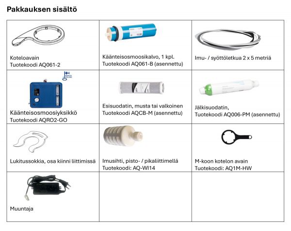 Käänteisosmoosilaite Aqva SAIMAA 2 GO, kannettava