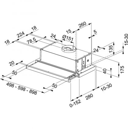 Liesikupu, kalusteeseen Franke Flexa FTC 512 XS, 50 cm, RST