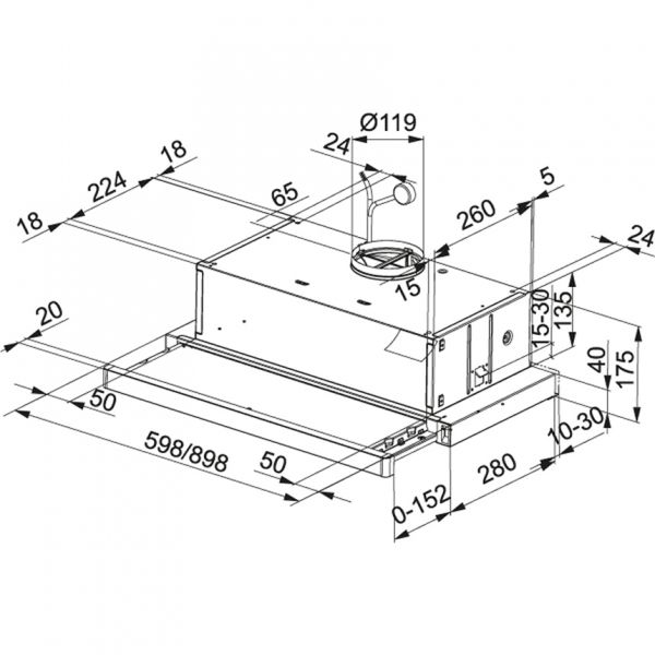 Liesikupu, kalusteeseen Franke Flexa FTC 612 XS, 60cm, RST