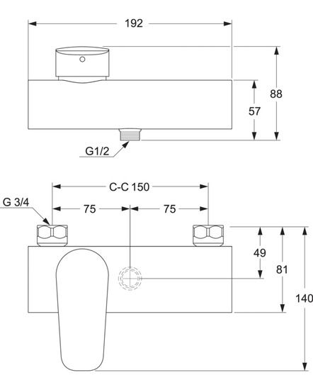 Suihkusekoitin Gustavsberg Atlantic yksiote, kromi