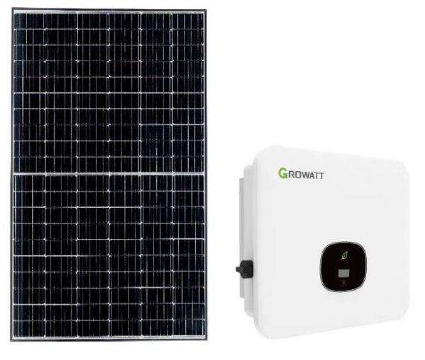 Aurinkosähköjärjestelmä Growatt 18 paneelia,7,38kW, noin 34m2