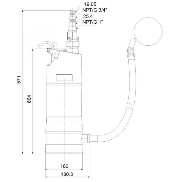 Grundfos vesiautomaatti SBA 3-45 MW kelluvalla imusihdillä