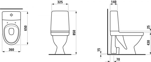 Wc-istuin Laufen Kompas, rimless, avojalka, S-lukko, sis. kannen