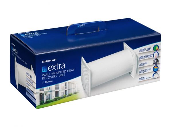 Wall mounted HRU Europlast E-Extra EER150WP, white