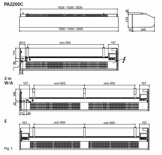 Oviverhokoje Frico Thermozone PA2215CE08 8kW 400V K 210 x 1536