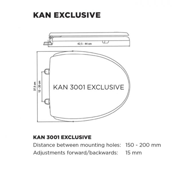 Wc-seat cover Kan 3001 Exclusive, matte graphite, soft close