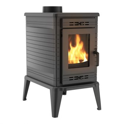 Wood burning cast iron stove K10 Ø 150, 10 kW with hot plates