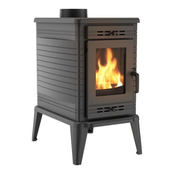 Wood burning cast iron stove K10 Ø 130, 10 kW with hot plates