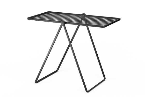 Pyykkiteline paketti Stewi, kuivausteline ja pyykkikori sekä vaateteline, musta