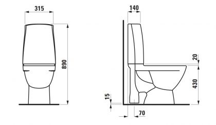 Wc-istuin Laufen Pro-n S-lukko,saneerausmalli