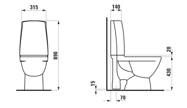 Wc-istuin Laufen Pro-n S-lukko,saneerausmalli