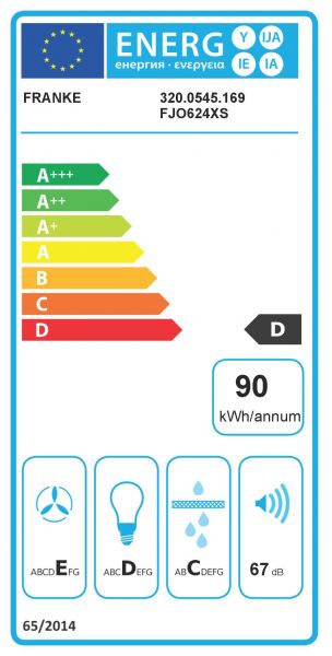 Liesituuletin Franke JOY 60 cm RST liesikupu, seinämalli