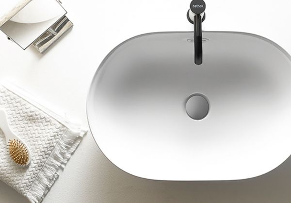 Malja-allas Livorno 55, posliini valkoinen 540x360x160 mm