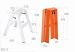 Lucano 2-step ladder, ORANGE