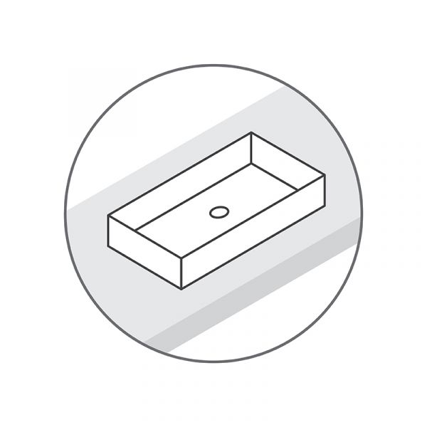 Malja-allas Livorno 55, posliini valkoinen 540x360x160 mm