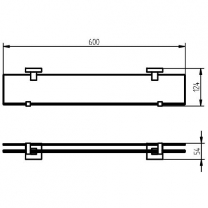 Haceka Lasihylly MEZZO 600mm kromi