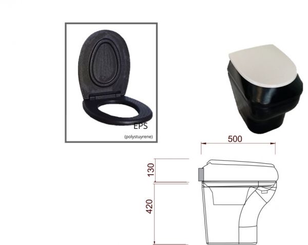 Erotteleva kuivakäymälä Raita MINI SEP, musta