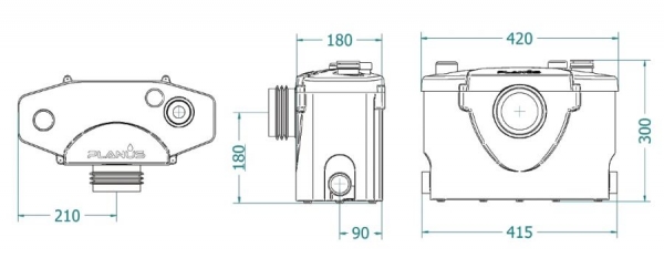 Planus macerator pump Broysan - wc, washbasin,bidet,shower