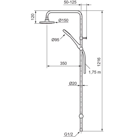 Mora Cera Shower System S5 ylä- ja käsisuihkusetti