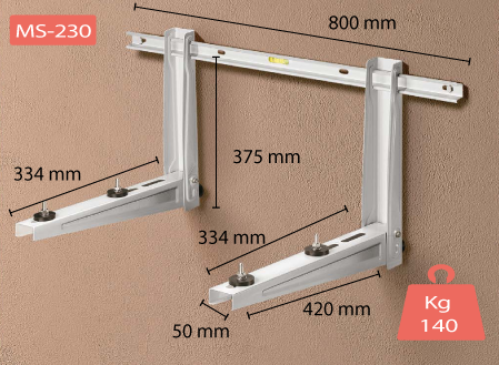 Seinäteline MS-230 L800 x W420 mm 140kg