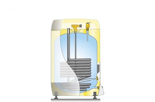 Lämminvesivaraaja OSO SC 150 litraa 3 kW, 0,8 m² kierukalla