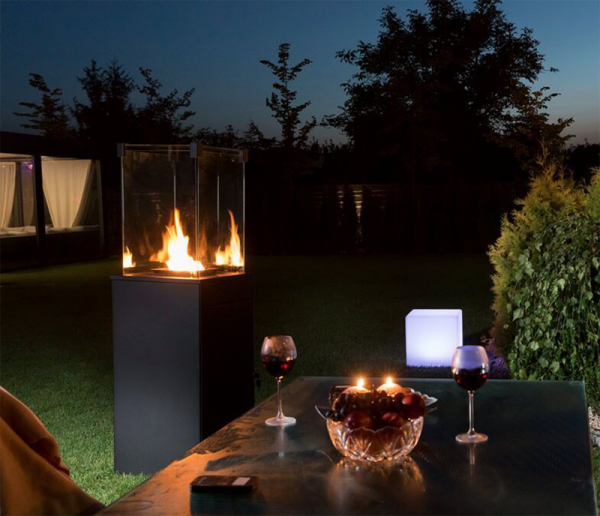 Terrace heater Kratki Patio Mini black glass with remote control