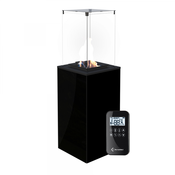 Terrace heater Kratki Patio Mini black glass with remote control