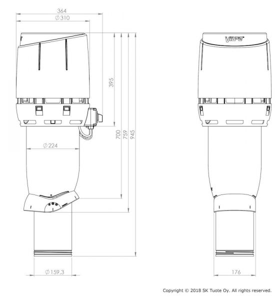 Huippuimuri Vilpe Eco 160p/700 Flow vihreä