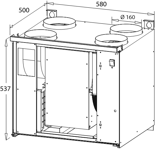 ventilationsaggregat Enervent Pinqvin ece EDE Höger