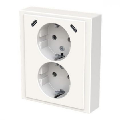 Pistorasia + USB ABB Impressivo 2S/16A/IP21 UKJ 0X 2-os