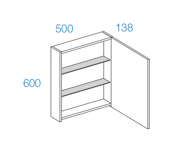 Peilikaappi Kiba ADA 50 valkoinen