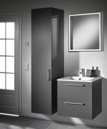 Allaskaappi altaalla 800 mm Stella Premium 2 laatikolla, supermatta antrasiitti harmaa