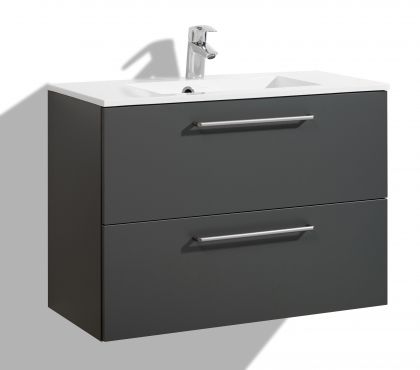 Allaskaappi altaalla 800 mm Stella Premium 2 laatikolla, supermatta antrasiitti harmaa