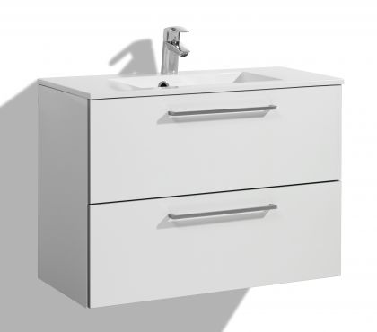 Allaskaappi altaalla 800 mm Stella Premium 2 laatikolla, valkoinen