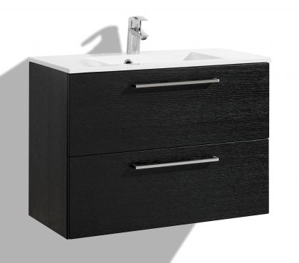 Allaskaappi altaalla 800 mm Stella Premium 2 laatikolla, musta viilu