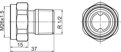 PATTERIVENTTIILIN LIITIN DN15 KOVA STABILA- 435515