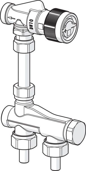 Patteriventtiilin runko Stabila DN10 1-2-putkikytkentä