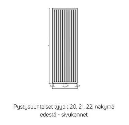 Lämmityspatteri PURMO Vertical VR 22 1800 450 lvi 5446622