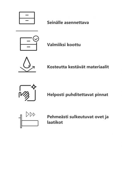 Allaskaappi Kiba ROMA60 altaalla antrasiitti 