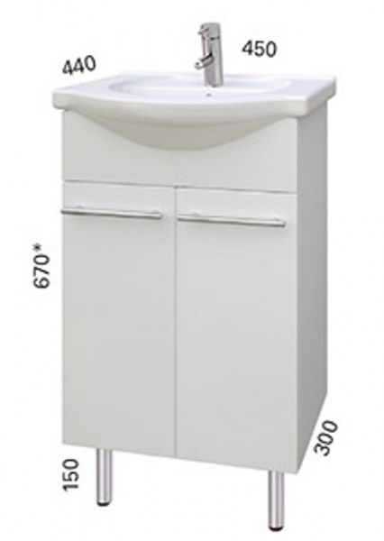 Otsoson Romeo 45 washbasin+counter cupboard