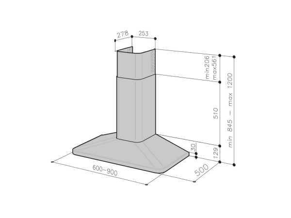 Liesikupu Savo CH-5206-B 60 cm, mattamusta