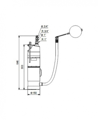 Grundfos SBA 3-45 MW kelluvalla imusihdillä