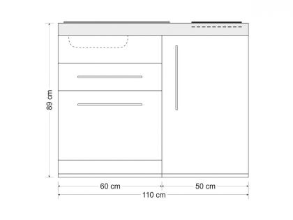 Minikeittiö MPGS-110 , induktioliesi, APK, jääkaappi, mattamusta