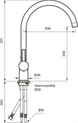 Tapwell keittiöhana Stick SK184 kromi