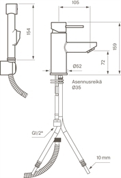 Tapwell pesuallashana käsisuihkulla SK 069