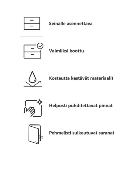 Korkea kylpyhuoneen kaappi Kiba BARI30 antrasiitti 