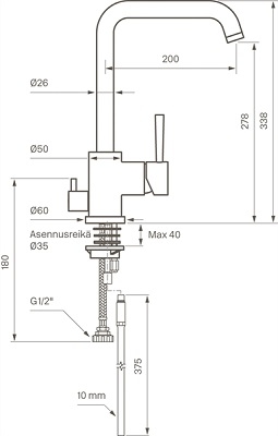 Tapwell keittiöhana Evo 984 pkv mattamusta