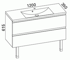 Otsoson Aalto 1200 kylpyhuoneryhmä harmaa sileä